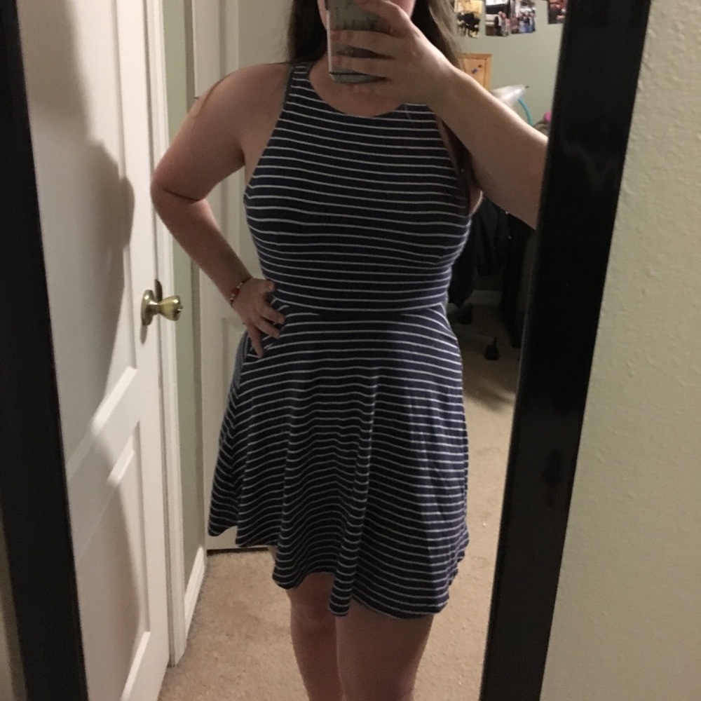 Blue and White Striped Dress! 👗